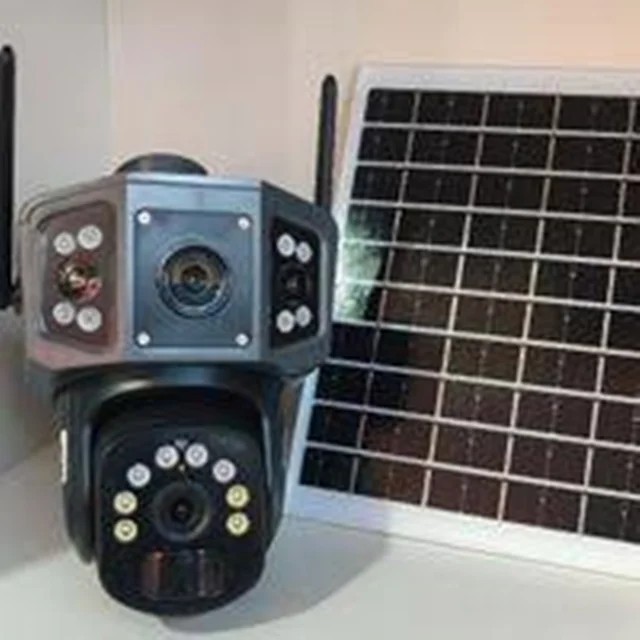 دوربین مداربسته بی سیم سیمکارت خور خورشیدی 8 مگا پیکسل 3 تصویر2 لنز مدلp3-8f اورجینال قیمت عالی