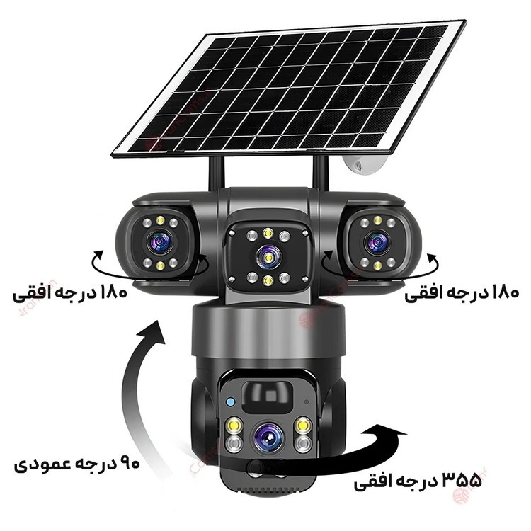دوربین بی سیم سیمکارتی خورشیدی 8 مگاپیکسل 2 لنز3 تصویر V380 مدل P15 اصلی قیمت عالی