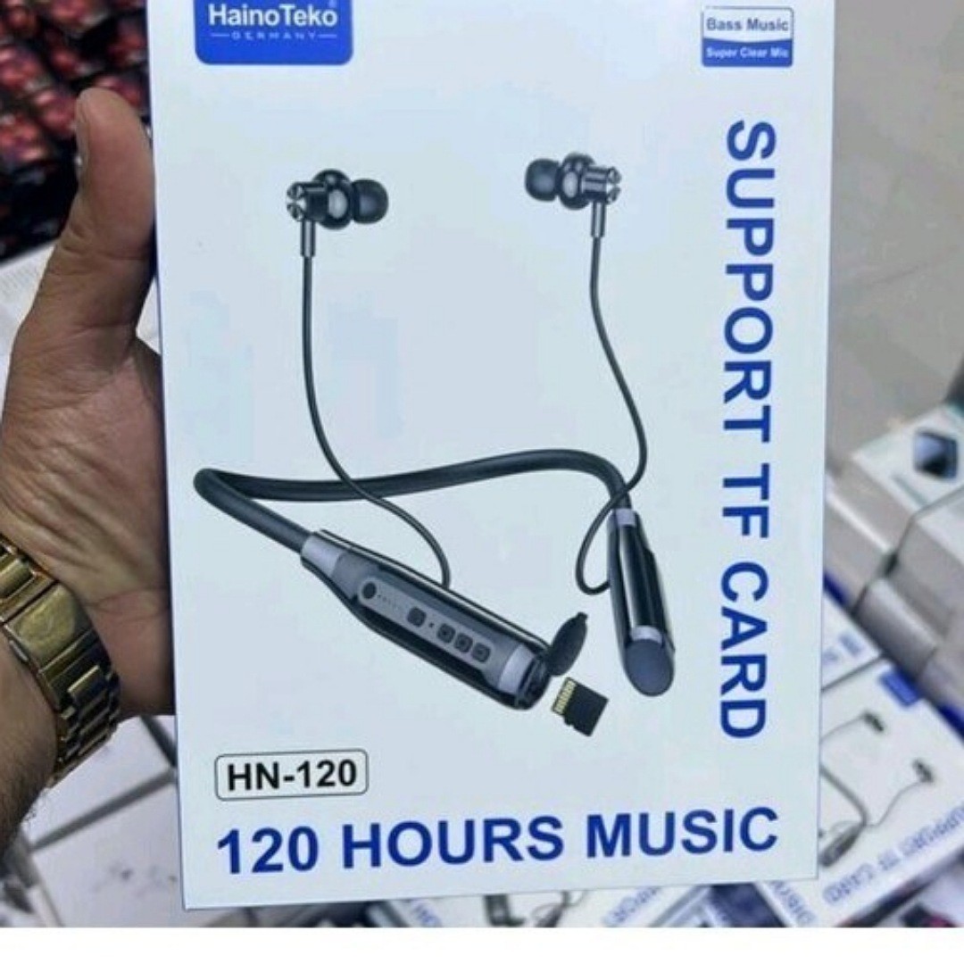 هندزفری بلوتوث هاینوتکو haino teko اصلی HN120 با نگهداری 120 ساعت شارژ هدفون هدست رمخور قیمت عالی