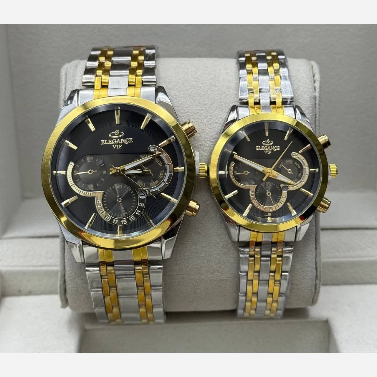 ساعت مچی ست زنانه و مردانه استیل الگانس با مقاومت رنگ عالی به قیمت پخش نمایندگی با ارسال رایگان به سراسرکشور