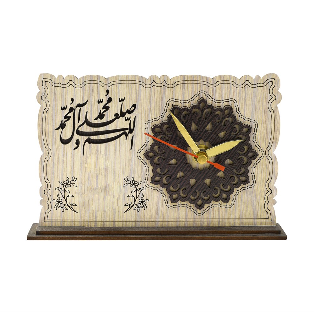 ساعت رومیزی چوبی با موتور روان و قابل سفارشی سازی در تعداد