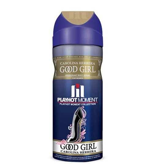 اسپری دئودورانت زنانه پلی هات مومنت مدل Carolina Herrera Good Girl