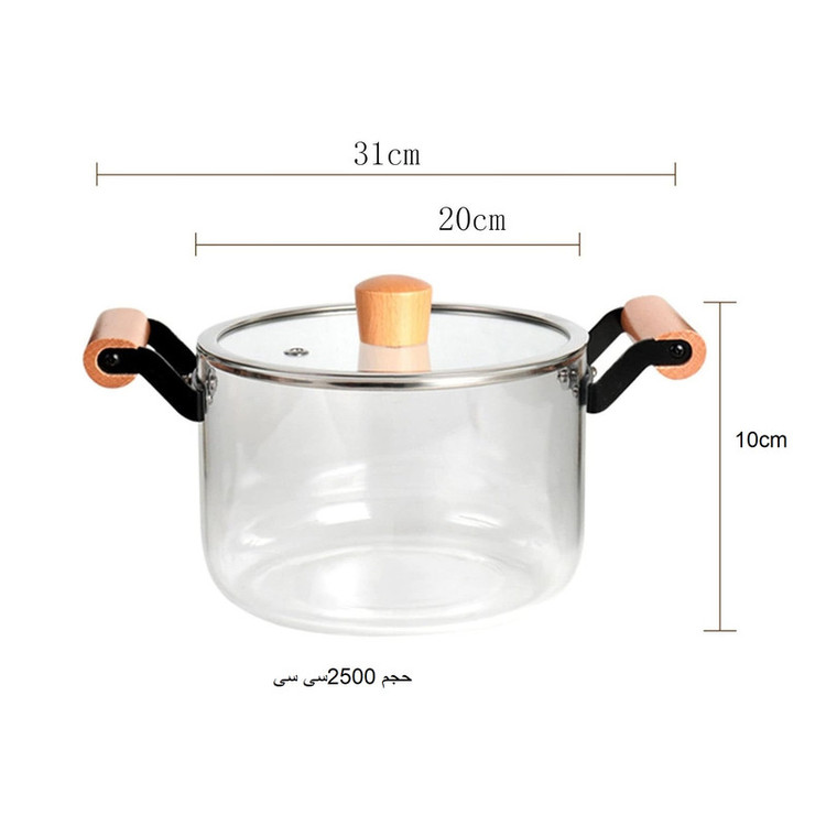 قابلمه پیرکس مدل شیشه کد 1369n 2500cc سایز 20