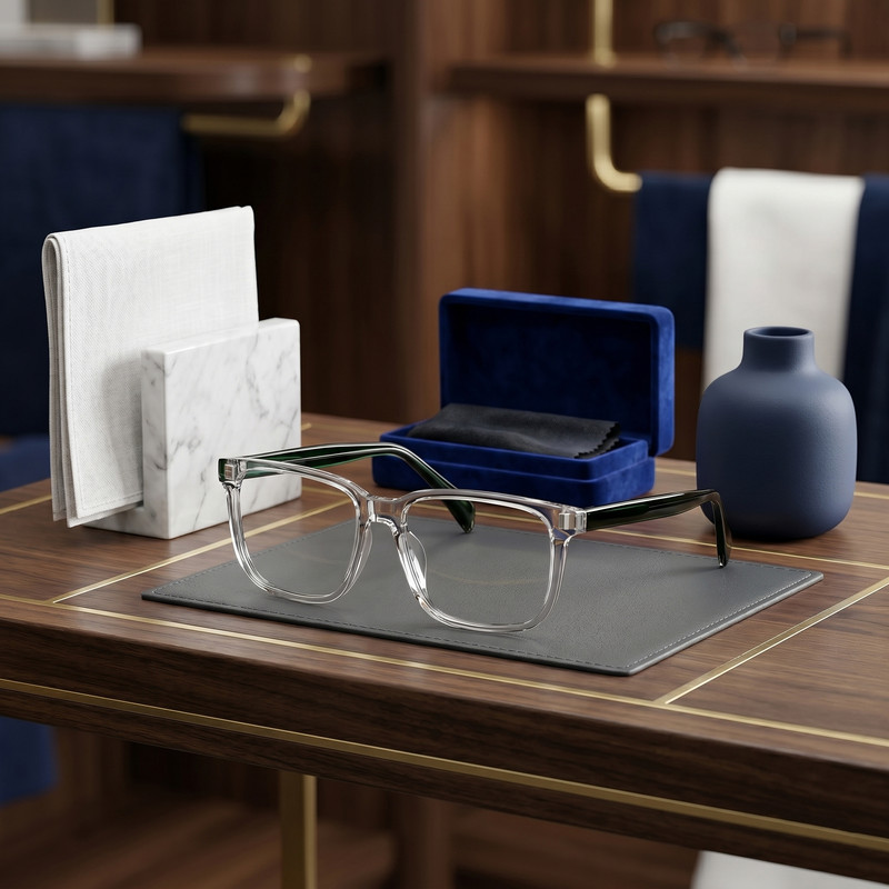 فریم عینک طبی ویفرر (Wayfarer) آلبرت وگ مدل CG-7201-C644-P109 مناسب برای انواع صورت به همراه کاور آفتابی