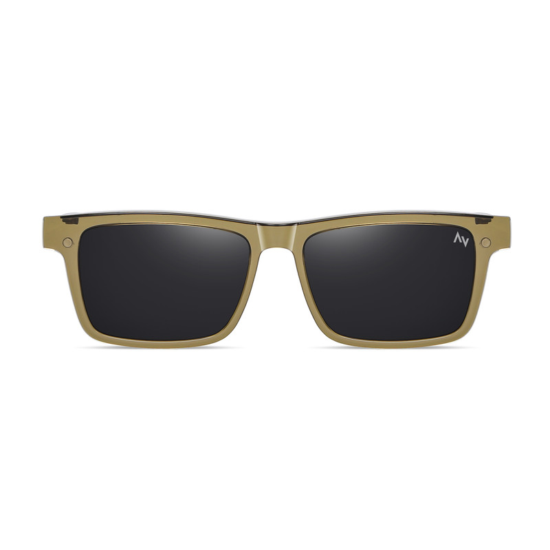 فریم عینک طبی ویفرر (Wayfarer) آلبرت وگ مدل CG-7703-C526-P97 Polarized Double Switch مناسب برای انواع صورت به همراه کاور آفتابی