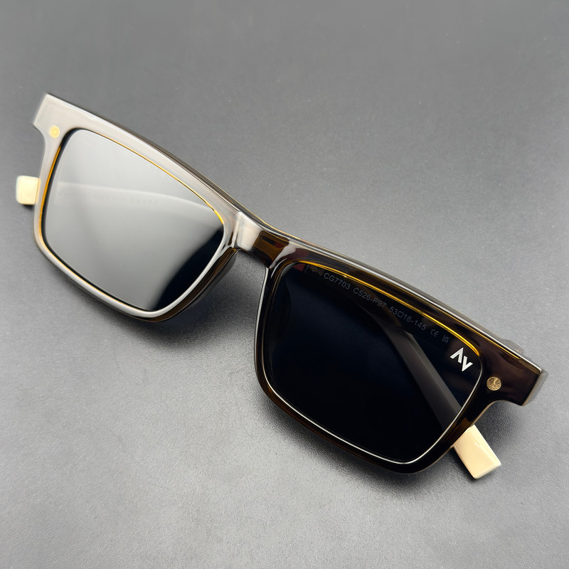 فریم عینک طبی ویفرر (Wayfarer) آلبرت وگ مدل CG-7703-C526-P97 Polarized Double Switch مناسب برای انواع صورت به همراه کاور آفتابی
