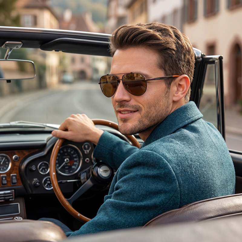 عینک آفتابی خلبانی مردانه آلبرت وگ مدل 6322C108P112 Polarized Avantgarde Visionary