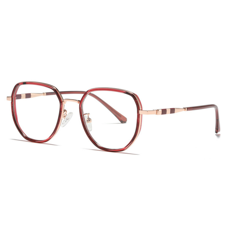فریم عینک طبی چند ضلعی زنانه مدل ُTRZC829 C42-P81 Transparent Red
