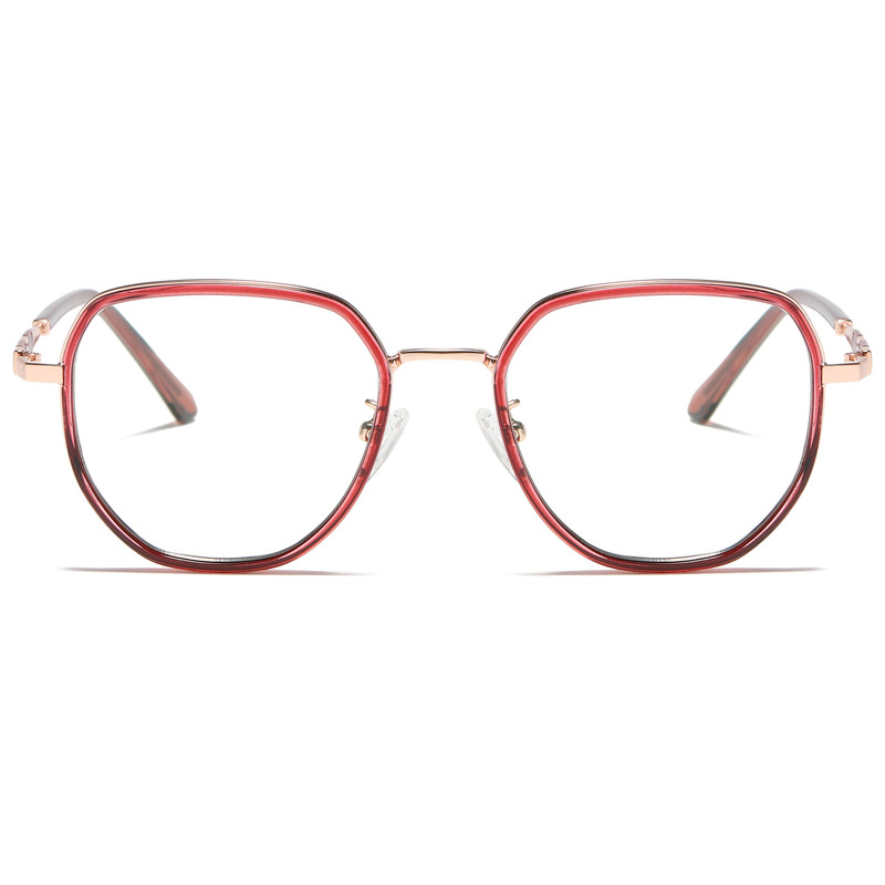 فریم عینک طبی چند ضلعی زنانه مدل ُTRZC829 C42-P81 Transparent Red