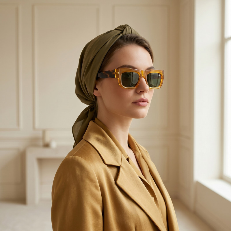 عینک آفتابی مستطیلی آلبرت وگ مدل S31111C5 Acetate Avantgarde Visionary