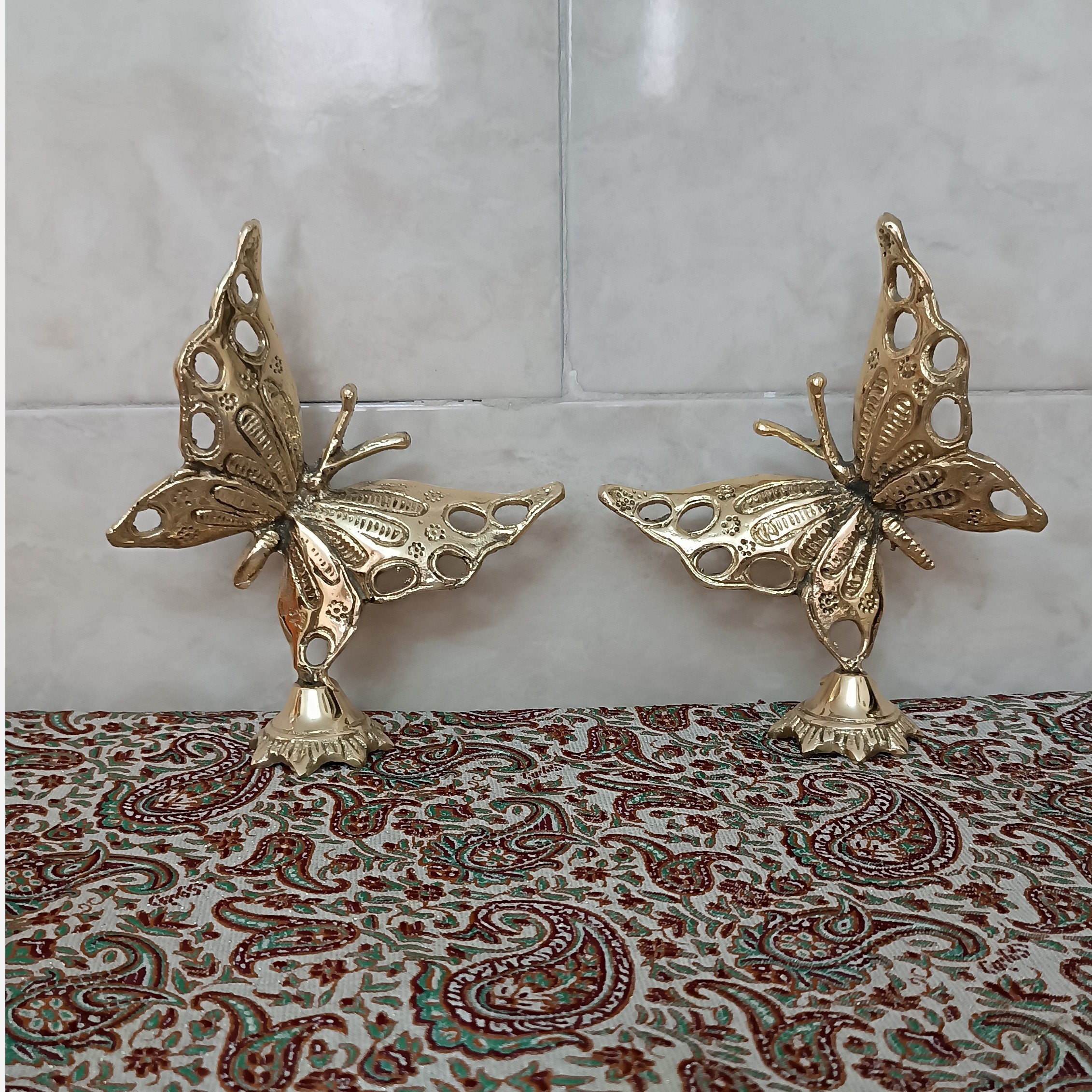 مجسمه برنجی و تزیینی و دکوری رومیزی طرح پروانه جفتی کد 725
