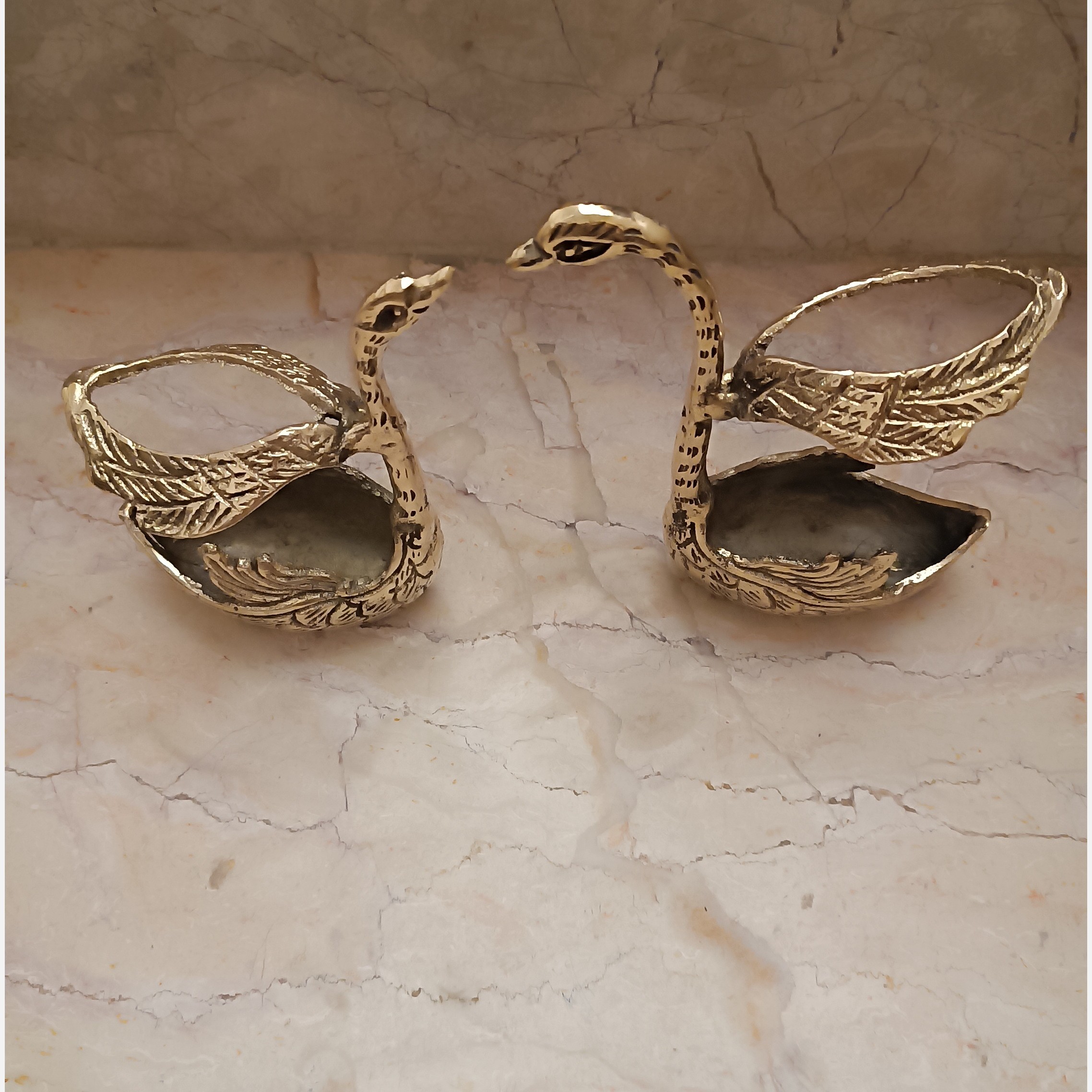 جاقاشق چنگال طرح قو برنجی کد 708