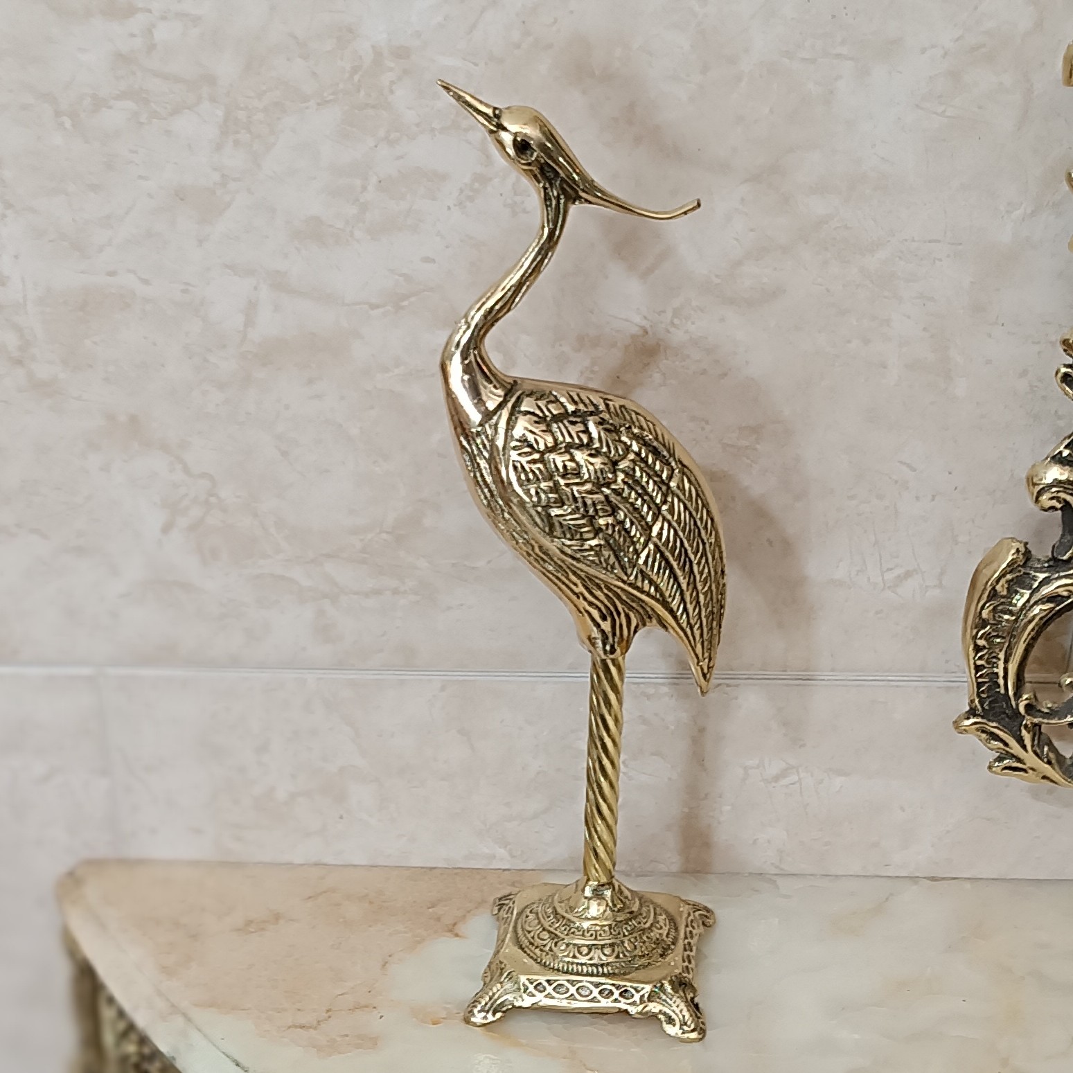 مجسمه برنجی و تزیینی و دکوری حیوانات طرح درنا کد 305 (مجسمه برنزی)