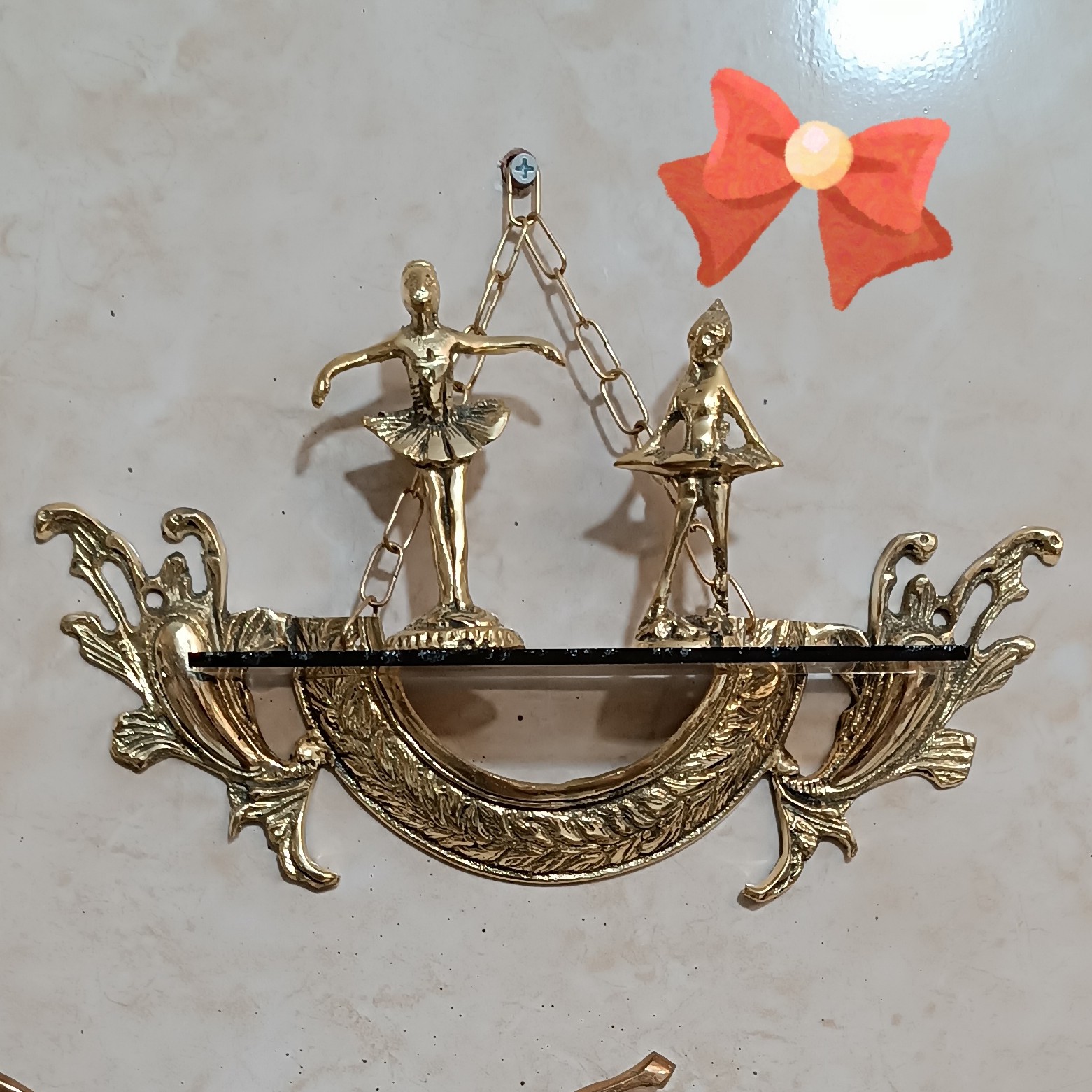 باکس و شلف برنجی تزیینی و دیواری طرح بادمجانی کد 299