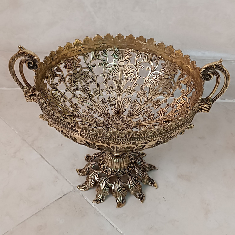 میوه خوری برنجی قلم کاری شده سلطنتی (برنز) کد 214