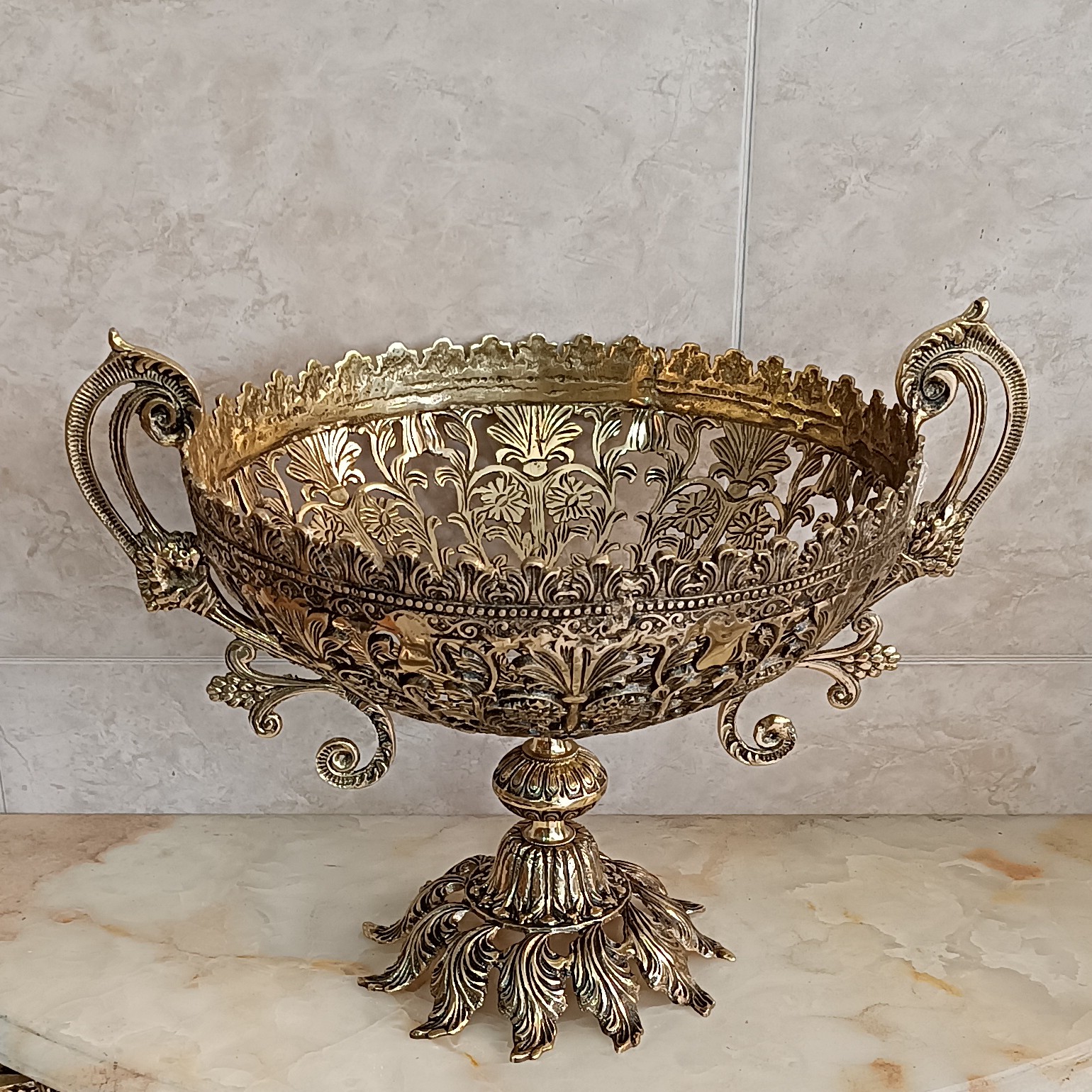 میوه خوری برنجی قلم کاری شده سلطنتی (برنز) کد 214