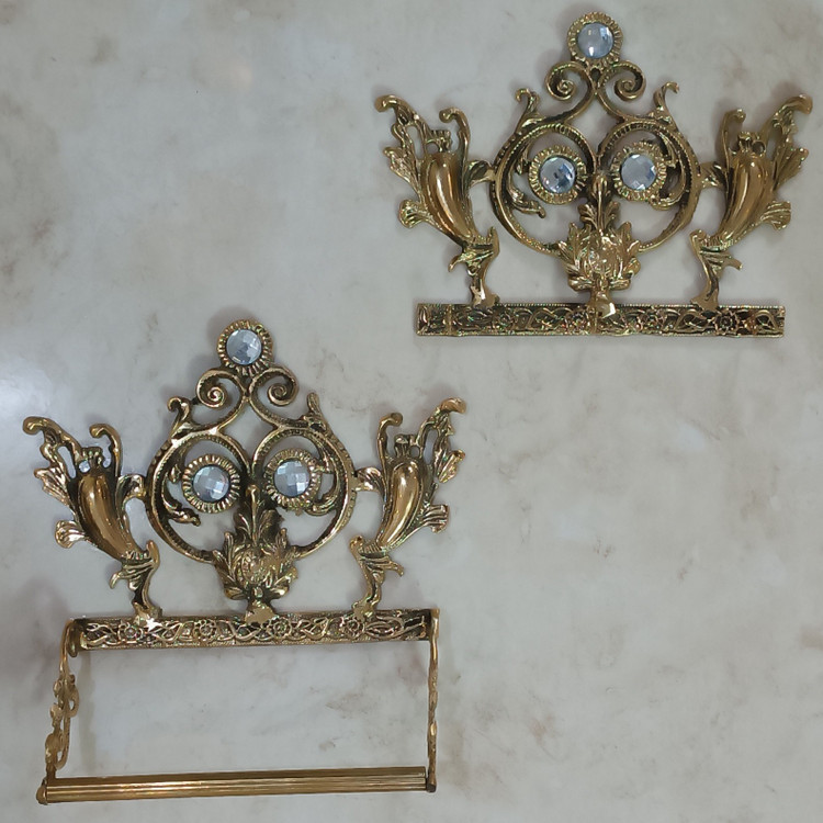 جاکلیدی و جاحوله ای برنجی طرح بادمجانی،کد 122