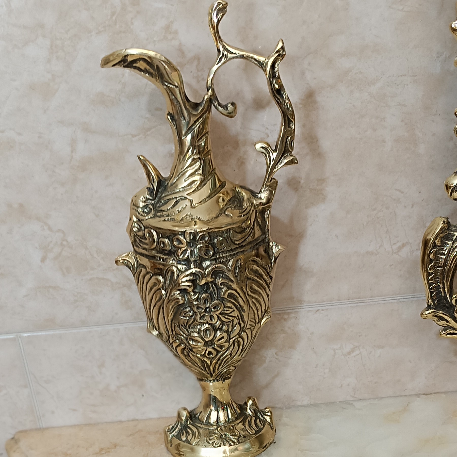 پارچ و جام برنجی سلطنتی تزیینی و دکوری کد 229 (برنزی)