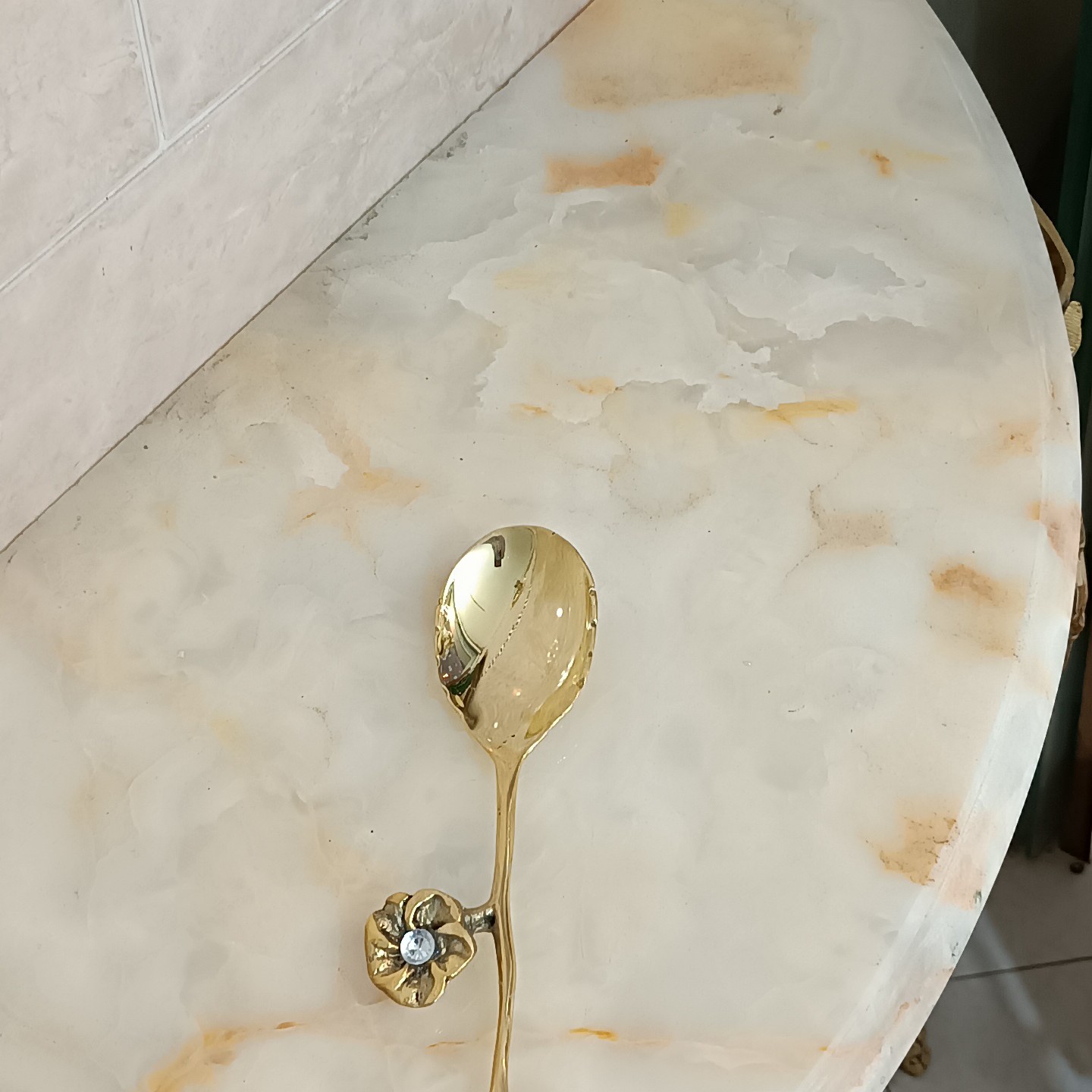 قاشق آجیل خوری برنجی نگین دار ،کد146