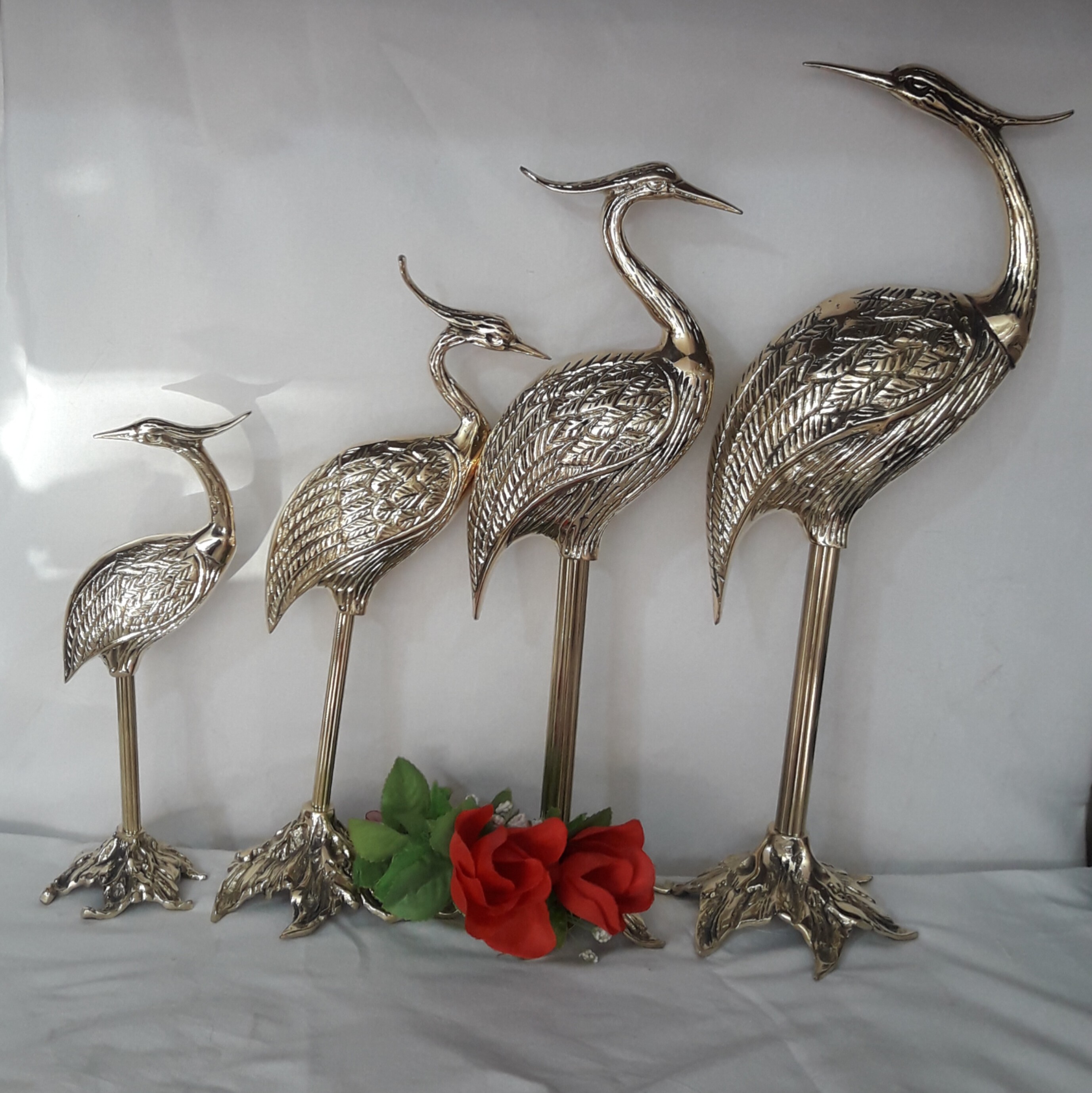 مجسمه درنا ست4 تایی برنز در ابعاد مختلف  کد 206