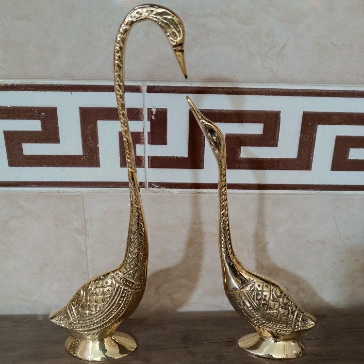 مجسمه قو عاشق برنجی دوتایی کد 205