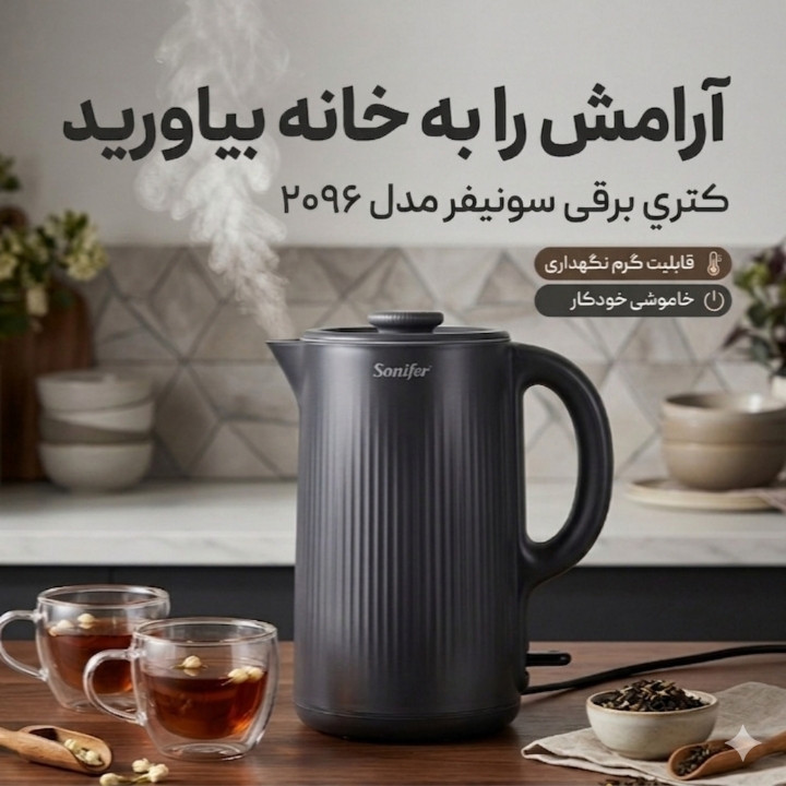 کتری برقی سونیفر مدل 2096 گنجایش 1.7 لیتر