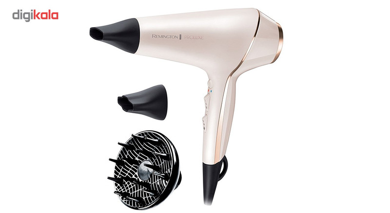 سشوار حرفهای 2400 وات رمینگتون مدل AC9140، موتور AC، وزن 229 گرم، دارای سری متمرکزکننده باریک، دیسپانسر با ویژگی صافکنندگی، با قابلیت باد سرد، فناوری تولید یون