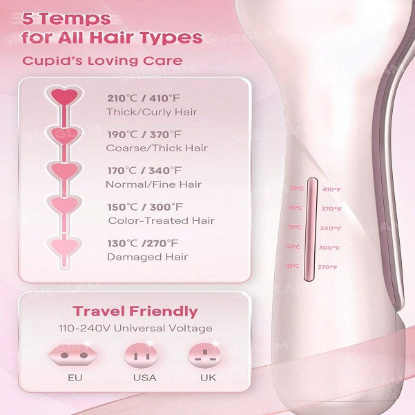 فر کننده مو شیگلم مدل Cupid’s Charm Beach Babe Hair Waver سایز 19 میلیمتر با تایمر هوشمند و پوشش سرامیکی
