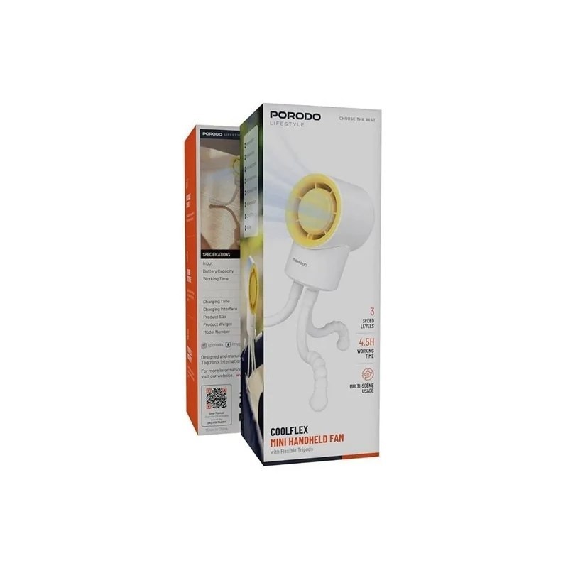 مینی پنکه دستی و رومیزی شارژی پرودو مدل Porodo Coolflex Mini Handheld Fan PDF35A