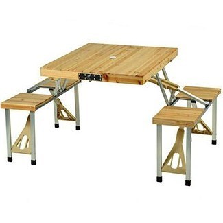 ست میز و صندلی چوبی تاشو کمپینگ 4 نفره مدل CT-150