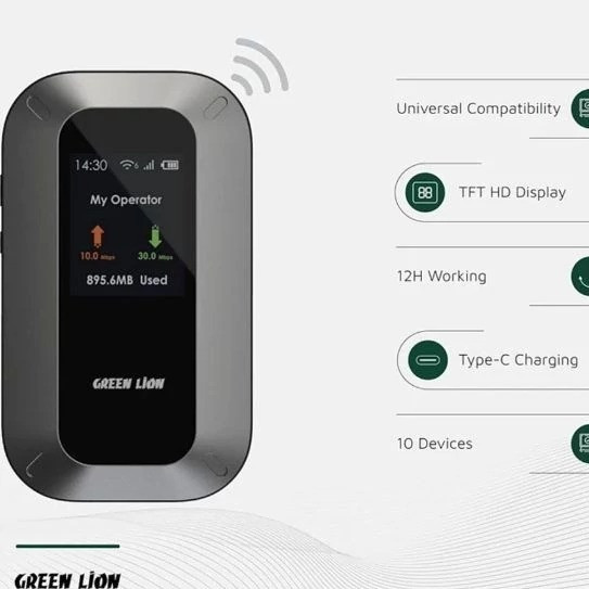 مودم جیبی همراه گرین لاین - Portable MiFi Router 4G / Green Lion Portable MiFi Router 4G