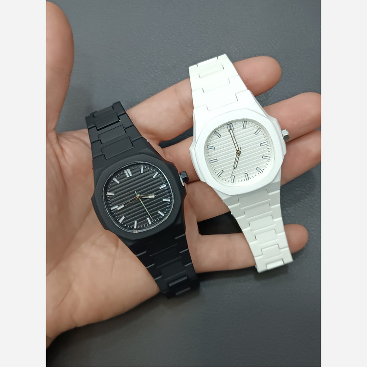ساعت دارک واچ کربنی فول مشکی و سفید