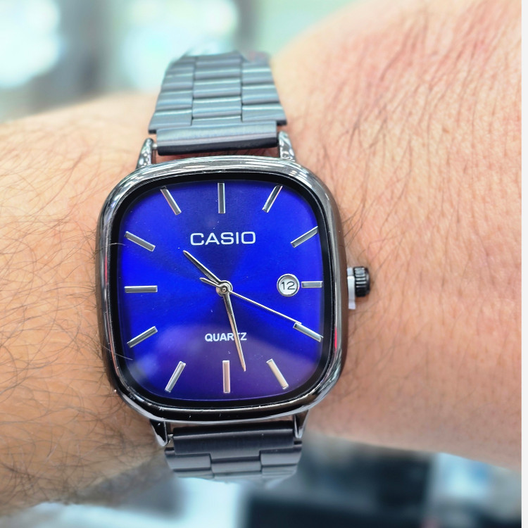 ساعت مچی کاسیو (Casio) صفحه سورمه ای متالیک