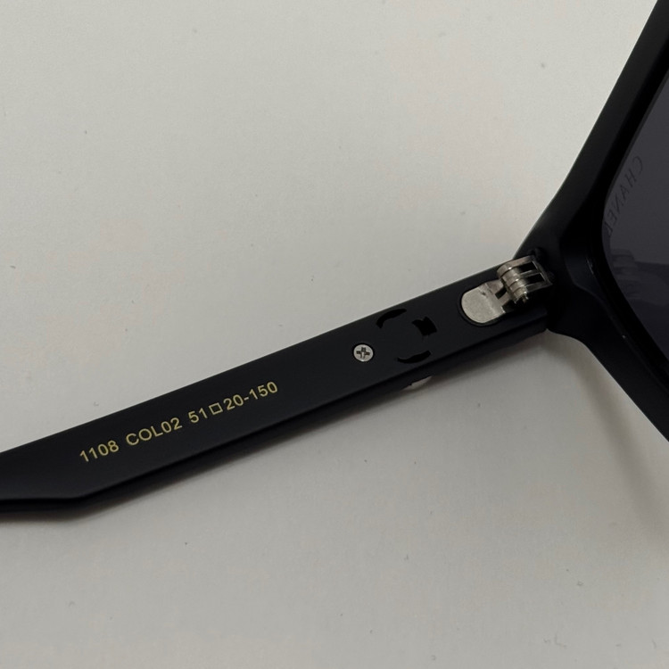 عینک آفتابی زنانه شنل CHANEL تمام مشکی کد رفرنس 1108 - کیفیت مستر - لولا دوبل