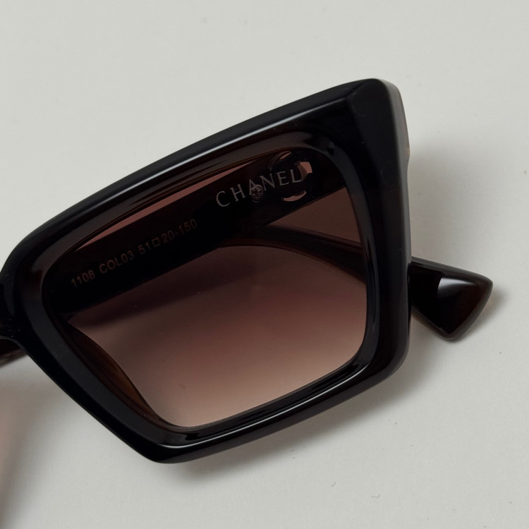 عینک آفتابی زنانه شنل CHANEL قهوه ای کد رفرنس 1108 - کیفیت مستر - لولا دوبل