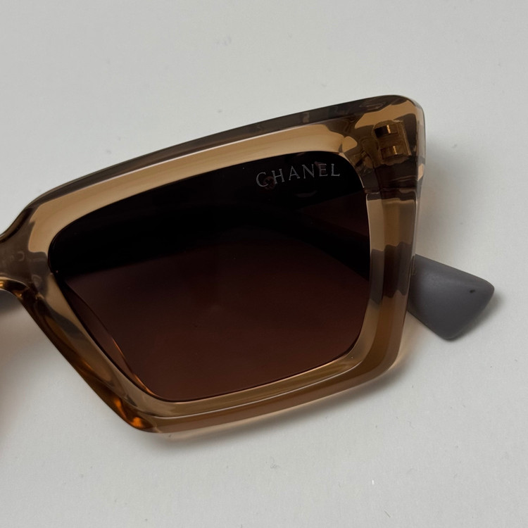 عینک آفتابی زنانه شنل CHANEL عسلی - قهوه ای کم رنگ کد رفرنس 1108 - کیفیت مستر - لولا دوبل
