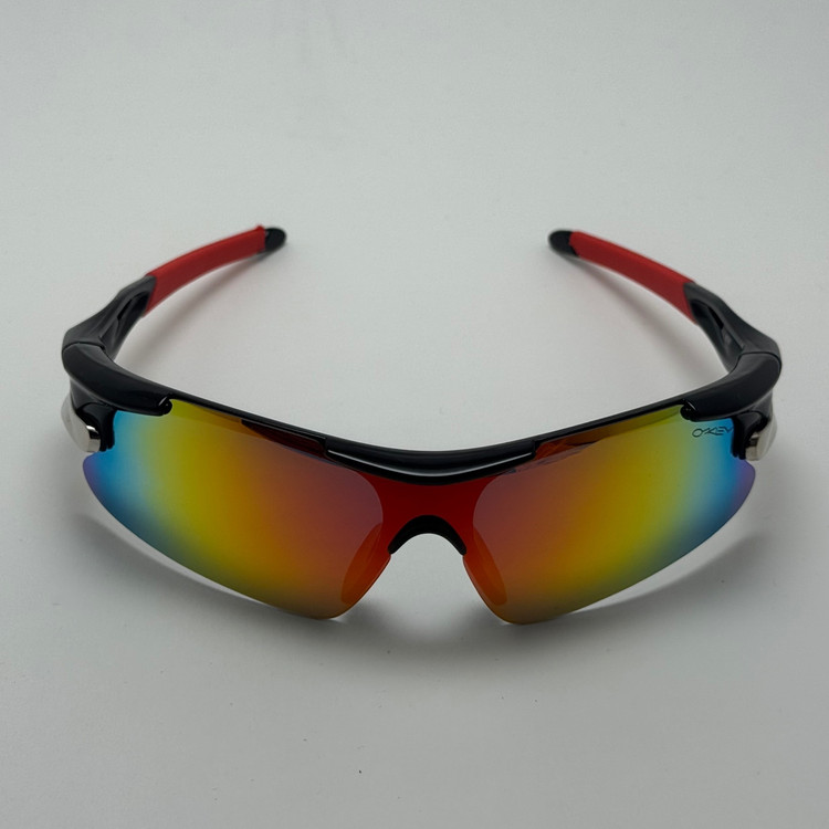 عینک آفتابی اسپرت اوکلی Oakley مدلRadar عدسی آتیشی فریم مشکی کد 806