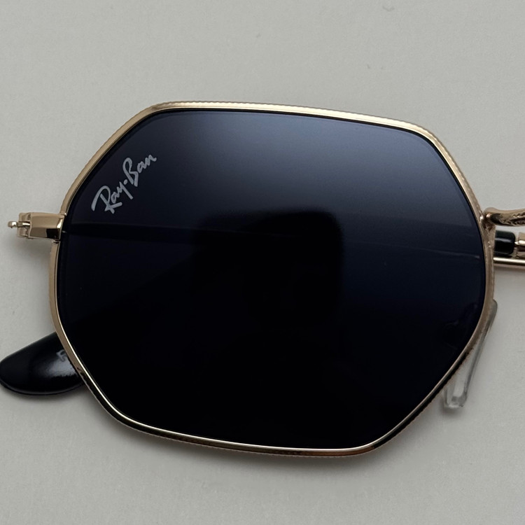 عینک آفتابی ریبن Ray-ban مشکی فریم طلایی کد RB 3556