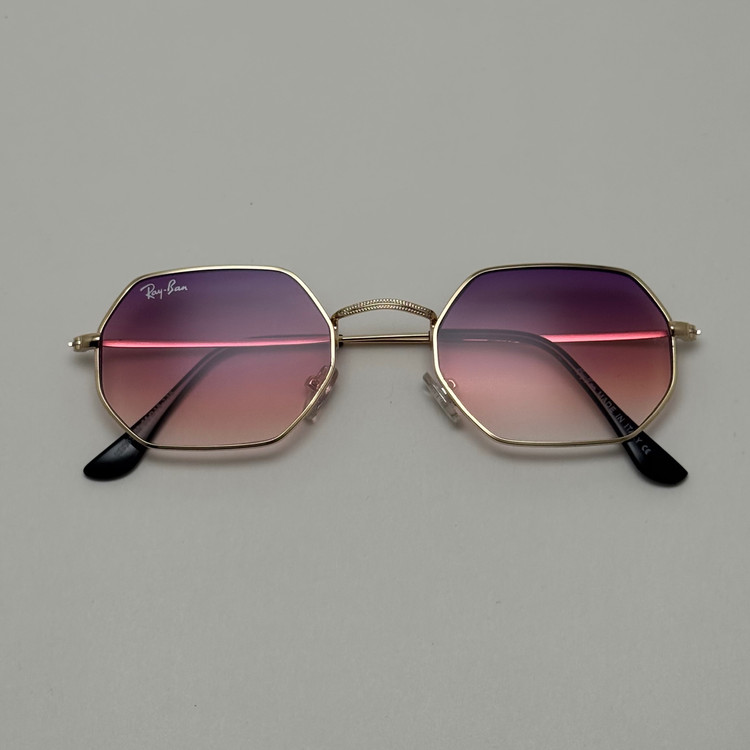 عینک شب ریبن Ray-ban صورتب هایلایت فریم طلایی کد RB 3556