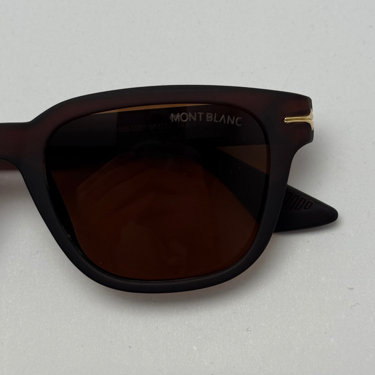 عینک آفتابی پلاریزه مون بلان MONT BLANC سبک قهوه ای کد MB 0302