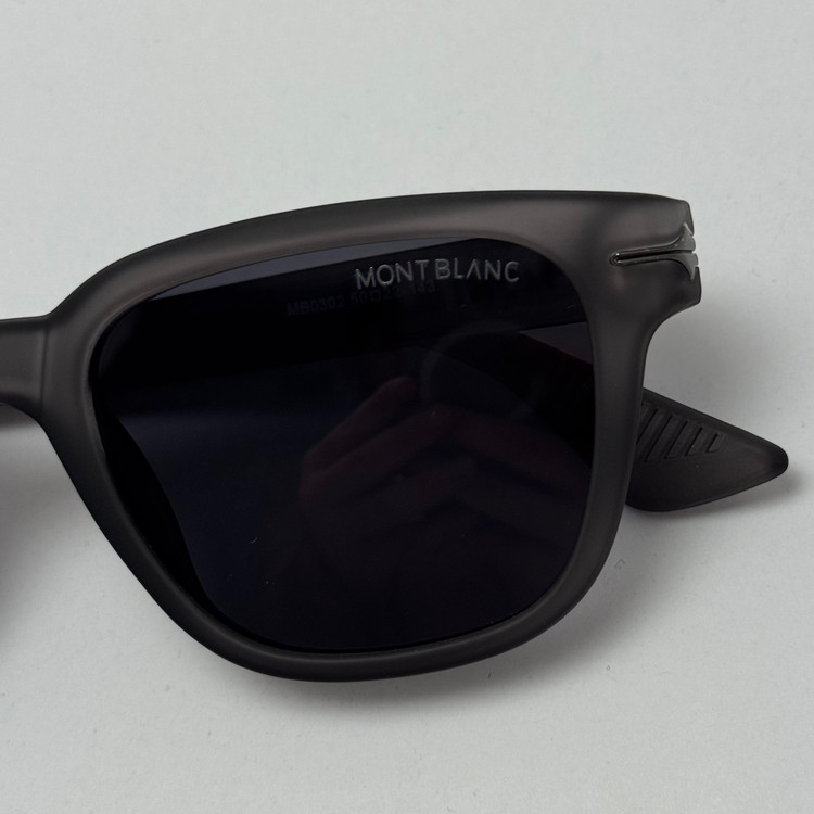 عینک آفتابی پلاریزه مون بلان MONT BLANC سبک طوسی عدسی مشکی کد MB 0302