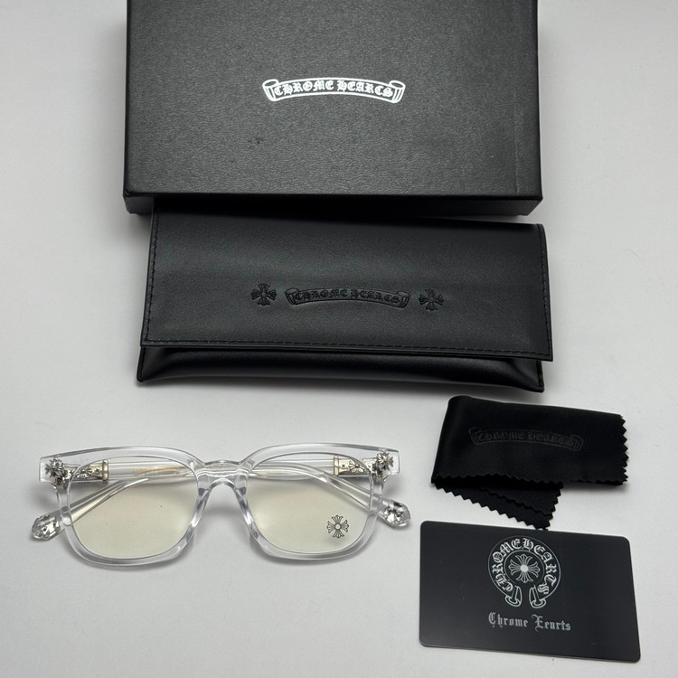 عینک بلوکات کروم هارتز کریستالی نقره ای Chrome Hearts 2273 - کیفیت مستر