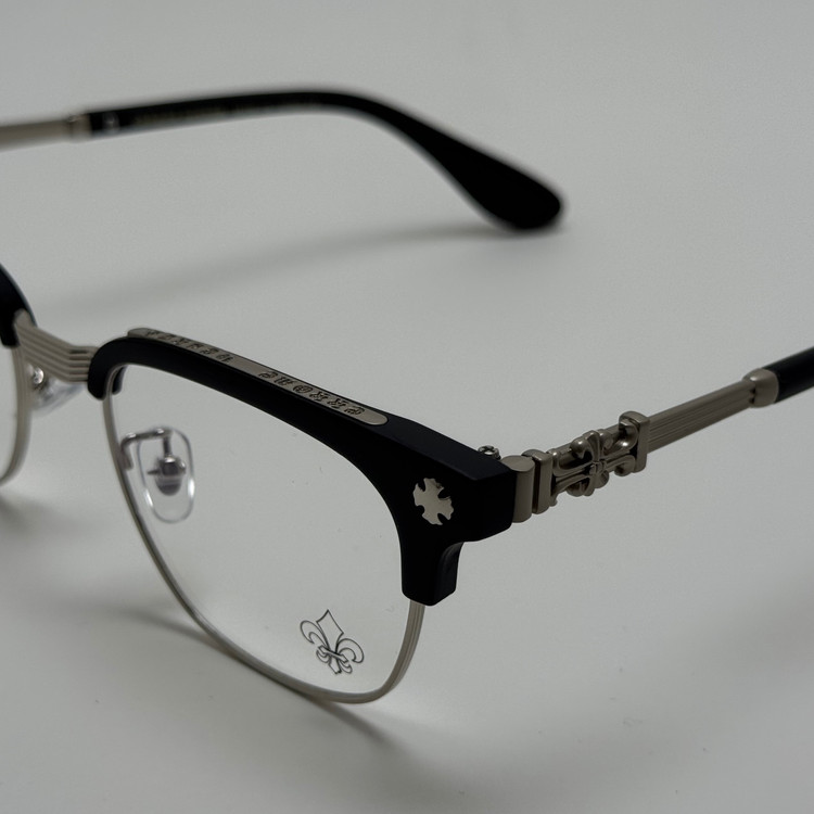 عینک بلوکات کروم هارتز کلاب مستر مشکی نقره ای Chrome Hearts 9217 - کیفیت مستر