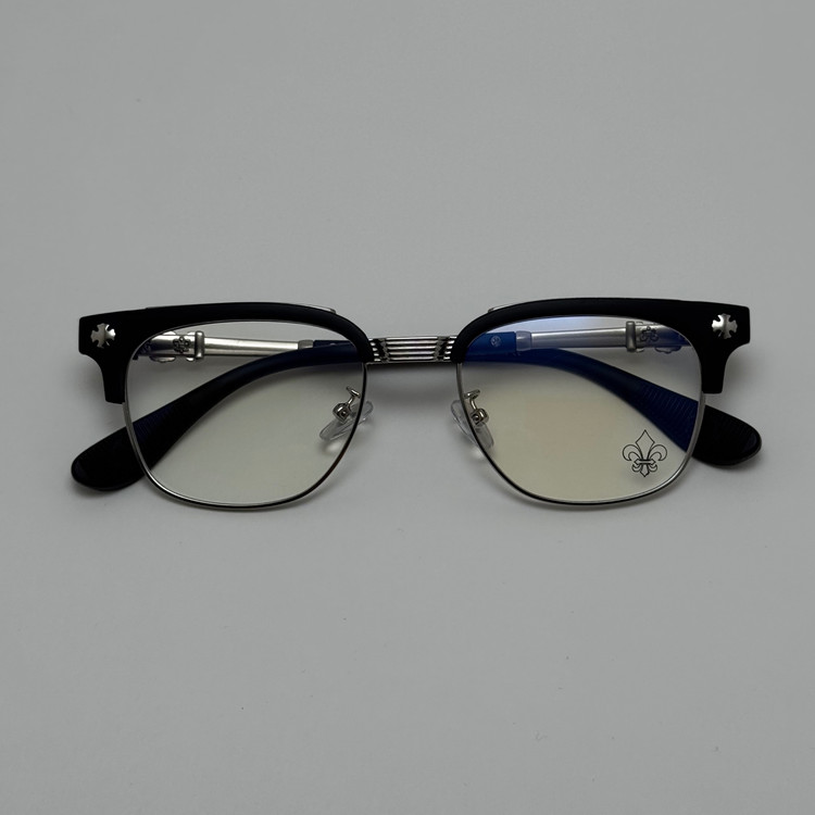 عینک بلوکات کروم هارتز کلاب مستر مشکی نقره ای Chrome Hearts 9217 - کیفیت مستر