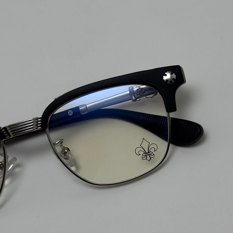 عینک بلوکات کروم هارتز کلاب مستر مشکی نقره ای Chrome Hearts 9217 - کیفیت مستر