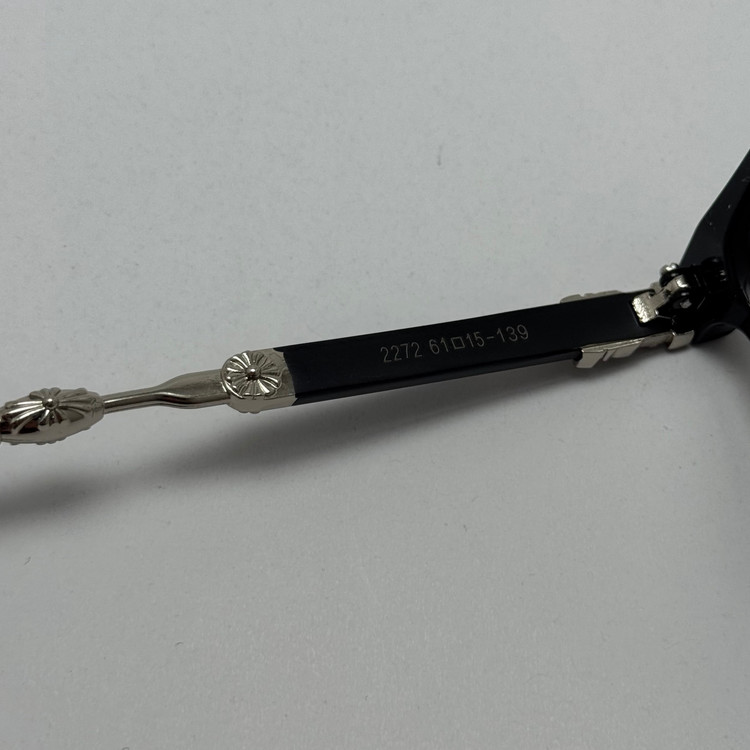 عینک بلوکات کروم هارتز مشکی نقره ای Chrome Hearts 2272 - کیفیت مستر
