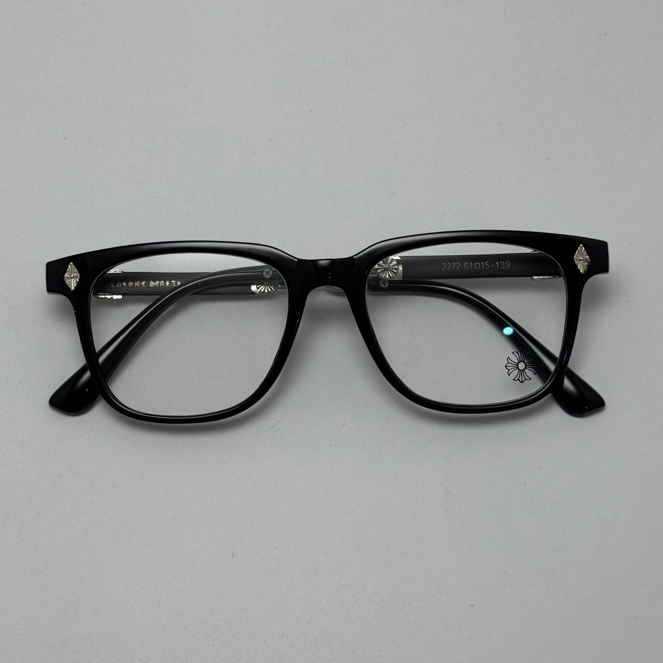 عینک بلوکات کروم هارتز مشکی نقره ای Chrome Hearts 2272 - کیفیت مستر