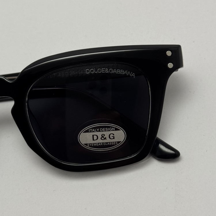 عینک آفتابی پلاریزه دولچه گابانا DOLCE GABBANA دسته سیم کشی شده لولا فنر مشکی کد 7707