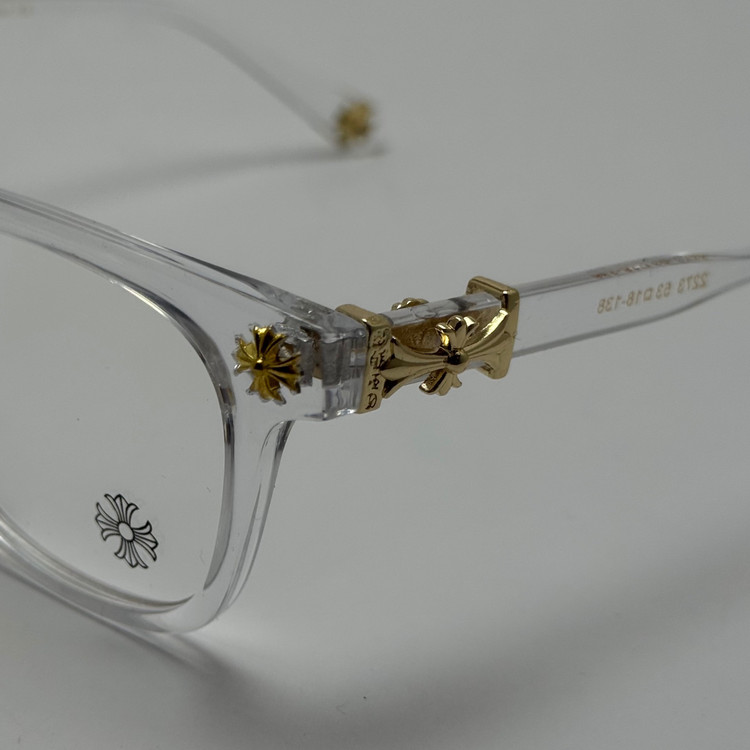 عینک بلوکات کروم هارتز کریستالی طلایی Chrome Hearts 2273 با پک کامل کروم هارتز - کیفیت مستر