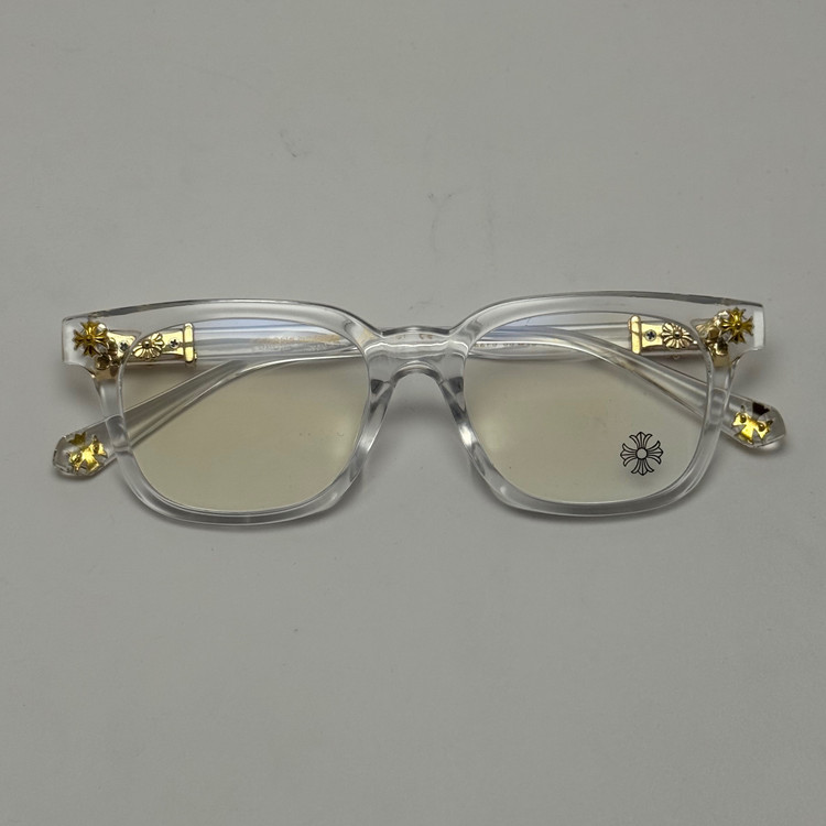 عینک بلوکات کروم هارتز کریستالی طلایی Chrome Hearts 2273 با پک کامل کروم هارتز - کیفیت مستر